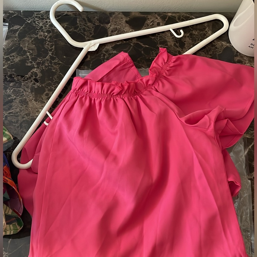 Elegant Pink Off-Shoulder Dress - Picture 4 of 10